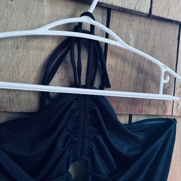 REISS Solare Cutout Halter Black Top Viscose Jersey Size L Made In Turkey - Picture 15 of 15